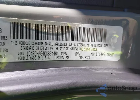 2019 Dodge Durango Sxt Rwd from USA, damaged, VIN 1C4RDHAG4KC604464